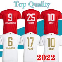 Lewandowski voetbalshirts 21 22 23 Bayern Sane Goretzka Coman Muller Davies Kimmich voetbal shirts Min Kids Kit 2022 2023 Uniforms Tops