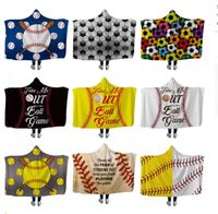 Бейсбол софтбол с капюшоном одеял на спортивные шкафы с мячом с капюшоном мягкой теплой шерпа флисовая одеяла для детей C0615x2