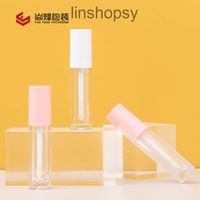 Factory Outlet Lipstick tube Coloured lip gloss 3ml Concealer Round Lip Glaze ATC PETG plastic lipstick wrap