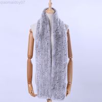 Nuevo rex Rex Rabbit Fur Knited Winter Winter Buffes Warm Buffes Wraps Russia Neck Warmer Fashion Luxury Mufflers 170cm L220729