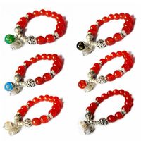 Natural Red Agate 10mm Strands Beaded Elastic Bracelets Engraved Namo Amitabha Buddha Beads Bracelet Reiki Healing Crystal Buddhis292a
