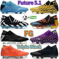 2021 Future 5.1 Netfit FG Soccer Shoes blue yellow purplish red triple black orange white NYC silver purple men Sports sneakers fashion foot