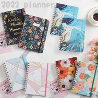Notepads 136Pages 2022 Schedule Notebook Planer Daily Plan Book Kalender A5 Spule Englische Agenda zurück zur Schule