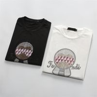 Brand Women's T shirt cotton short-sleeved fashion grils short T-shirt couple models printed short black and white
