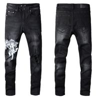 Jeans de moda Mens Style Fold Designer Denim Pant Denim Biker Biker Black Blue Blue Jean Slim Fit Tamaño 28-40