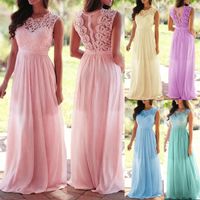 Sexy Lace Backless Sleeveless Dress Women Fashion Floral Coral Bridesmaid Party Elegant Female Wedding Guest Robe