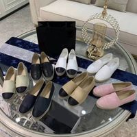 حذاء اللباس المتسكعون espadrilles 100 ٪ امرأة جلدية أحذية Luxe Cap Toe خياطة يدوية نقية الخياطة Womans Flats Luxury Top Quilty Spring Size 34-42