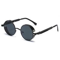 Óculos de sol Vintage Steampunk Round Homens Retro Sun Óculos para Mulheres Estilo Eyeglasses Lunettes Eyewear Gafas
