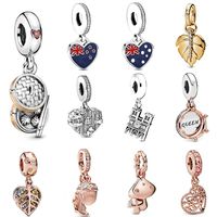 2019 Autumn New Notice Shine Leaf Tree of Love Mushrooms Crown Flag Chinese Bao Notre Dame Heart-shaped Rose Gold Charm Pendant3192
