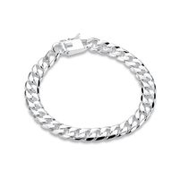 8MM side chain hand chain - male money sterling silver plated bracelet ; men and women 925 silver bracelet SPB2272255
