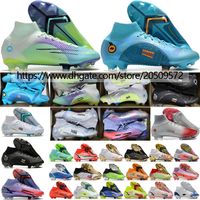 Send With Bag Football Boots Mercurial Superfly 8 Elite FG Mens High Ankle Soccer Cleats Dream Speed 5 Top Quality Leather Training Knit Socks Football Shoes US6.5-12