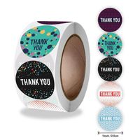 500pcs 1 Inch Thank You Stickers For Small Business Circle Paper Label 5 Designs Envelope Invite Card Gift Box Tag Wrap253L