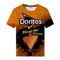 남자 티셔츠 스낵 감자 칩 3d T 셔츠 2022 EST 남자 재미있는 만화 티셔츠 캐주얼 쿨 스트리트웨어 Tshirt 커플 힙합 탑 티 말림