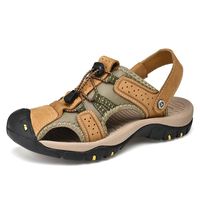 Sandals de moda playa de verano hombres transpirables genuinos cuero sandalia para hombres zapatos causales talla grande 38-47 sandals