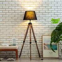 Floor Lamps Vintage Lamp Room Decor Standing Light Tripod Wo...