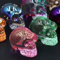 Подвесные ожерелья 9pcs/lot 21 27 -мм цветовое покрытие кварцевого хрустального черепа Мягкое маятник Друз Рейки Оптовые амулет.