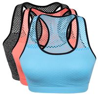 Quick Dry Mesh Sports Bras for Women Wireless Push Up Sports...