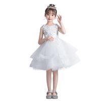 Dress 2022 spring and summer new princess dress pearl flower girl 61 children's day short costumes one piece on behalf of