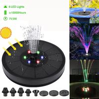 Pompe de fontaine à eau solaire 7v3W Lumières LED colorées Puche Fountain Fountain Piscines Ponde de pelouse 220531