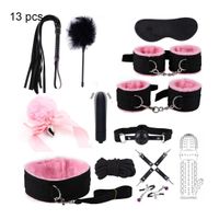sexyy Nylon BDSM Kits Plush Bondage Set Handcuffs Games Whip Gag Nipple Clamps Toys For Couples Exotic Accessories
