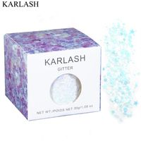 Karlash White Glitter Nail Art Decorations Mix Star Heart Laser光沢のあるネイルスパンコール30gバルクフィルックパウダービューティーデザイン226p