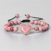 Perlenstränge Mode Herzheize Armband Natursteinperlen Verstellbare Seilarmbänder Männer Frauen Freundinnen Geschenkbadekäste Bekühlungen