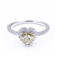 Cluster Rings Tianyu Gems Heart Moissanite Diamonds Silver R...