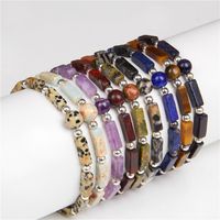 Natural Amethyst Square Beaded Bracelet Strands Fashion Coup...