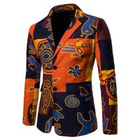 Designer Mens African Ethnic Style Printed Blazers Patchwork Jackets Men's Stage Jacket Elegant Wedding Men's Blazer Ves275S