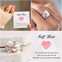 Vintage Rotatable Heart Rings for Women Anti Stress Anxiety ...