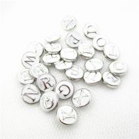 Pulseira 26pcs branco alfabeto A-Z Snaps Button 12mm Snap Jewelry