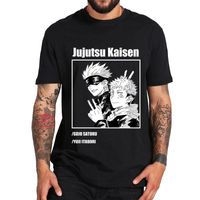 Herren-T-Shirts Jujutsu Kaisen Japanisches Anime-T-Shirt Unisex Sommertops T-Shirt runde Hals-T-Shirt Kurzschlärm Plus Größe