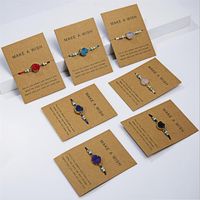 14Pcs Make a wish Colorful Woven Natural Stone Paper Card Bracelet For Woman Simple Fashion Jewelry226J