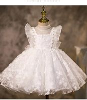 Девушка платье свадебная цветочная девушка платья принцесса кружевное атласное платье с цветочным мячом в середине кальф-бутона плиссированная юбка для лепестки.