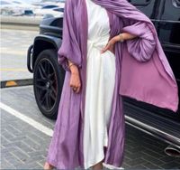 Matching Muslim Sets Eid Satin Abayas for Women Dubai Hijab ...