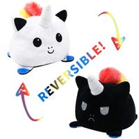 Dibujos animados Anime Toys suave peluche Muñecas rellenas para niños Regalos de Navidad de cumpleaños 15 cm Diferentes tipos de muñecas gato gato reversibles