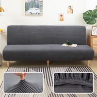 Stuhlabdeckungen Solid Grey Folding-Sofa-Bett-Abdeckung Rosa Stretch Armless All-Inclusive abnehmbare Winter-warmes Flanell