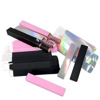 LOGO DE LOGO DE LOGH Mascara caja Holográfica Pink Glitter Lipgloss Packaging Mascaras Caja de papel suave vacía