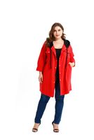 Women's Plus Size Outerwear & Coats Sale Women Long Jackets Spring Autumn Red Wide-waisted Coat Ladies Solid Color Outwear Loose Pockets Clo