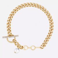 Bracelets de charme en alliage Gol 18k Real Gold plaqué diamant cubique zircone Lien chaînes pour femme bracelet bascule barre de barres