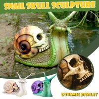 Snail Skull Sculpture Gothic Decoration Snail Statue Patio H...