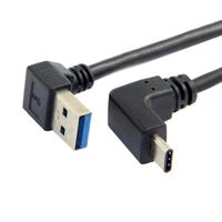 Câble Type-C USB3.1 En hausse de 90 degrés inclinés à USB3.0 Mâle Male Câble de données inclinées à 90 degrés pour tablette de téléphone portable ordinateur portable253v