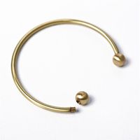 Unisex Screw Ball-end Cuff Bracelet Smooth Round Torque Charms Bangle for Charms Beads Open Cuff Jewelry Q0719220e