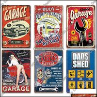 Metal Painting Arts Crafts Gifts Home Garden 2021 Vintage Garage Sign Placa Do Dads Velhos Retro Tin Garag Dhkch