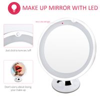 Flexible Makeup Mirror 10X Magnifying Mirrors LED Lighted Touch Screen Vanity Mirror Portable Dressing Table Cosmetic Mirrors Pe