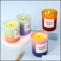 Candles Home Decor Garden Soy Wax Material Scented Ins Wind Gradient Glass Cup Smokeless Fragrance Ornaments Spot Direct Sales Wholesale D