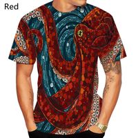 Men's T-Shirts Fashion Men 3D Shirts Sea Octopus Printed T Shirt Casual Tops Women Cool Short Sleeves TeeMen's