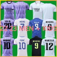 2023 Benzema Finals Soccer Jersey 21 22 23 Shirt da calcio Real Madrids Camavinga Alaba Modric Valverde Quarta Camiseta Men Kids 2021 2022 Vini Jr Tchouameni