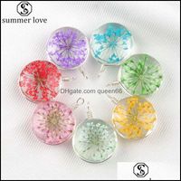 Charms Jewels Conclusões Componentes da moda Flores secas de flores secas Sier charme para colar DIY colorf g dh5yj