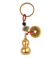 Arts Pendants Feng Shui Key Chain Brass Wu Lou Golden Gourd ...